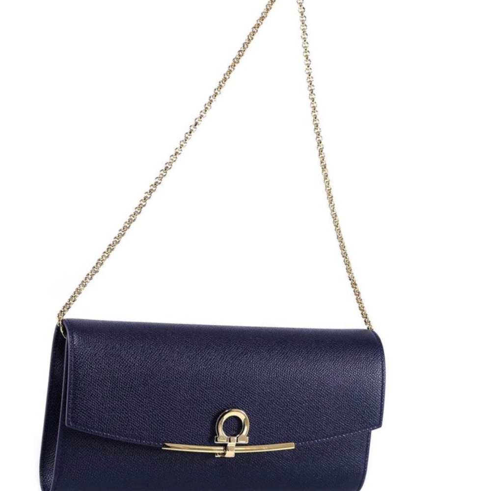 SALVATORE FERRAGAMO gancio chain strap clutch 318 - Picture 3 of 6